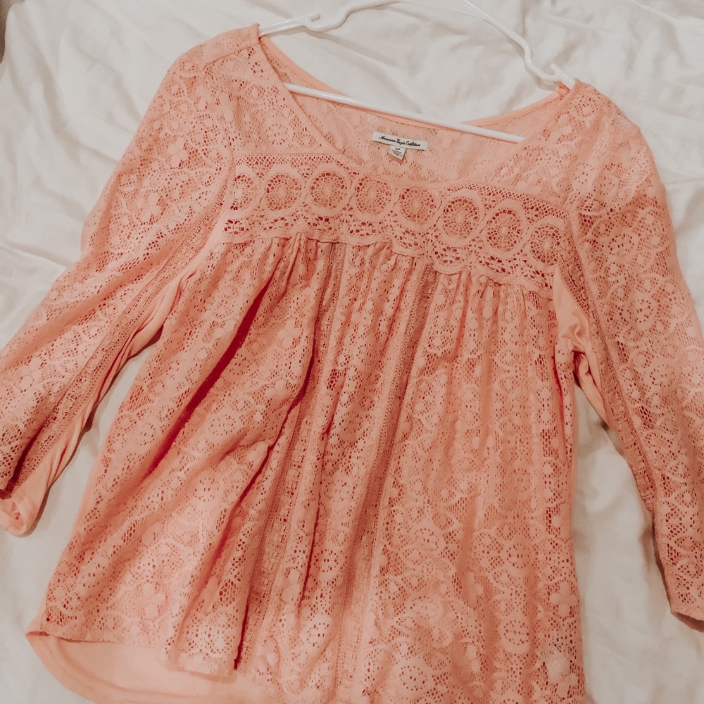 Pink lacy blouse